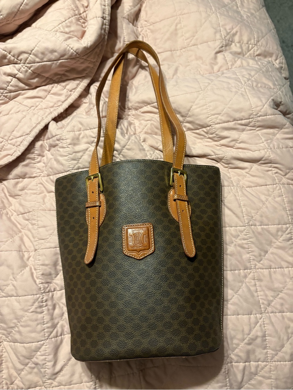 Auth. Vintage 1996 Céline Macadam Bucket Tote Shoulder Bag In Classic Monogram - Picture 3 of 16